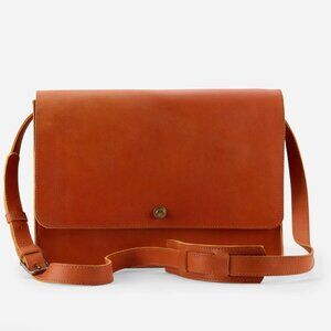 Parker Clay Austin Leather Messenger Briefcase – Rustic Brown